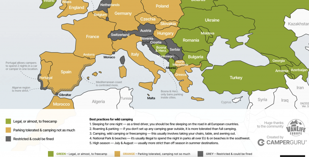Локации за почивка в България и Европа  с кемпер